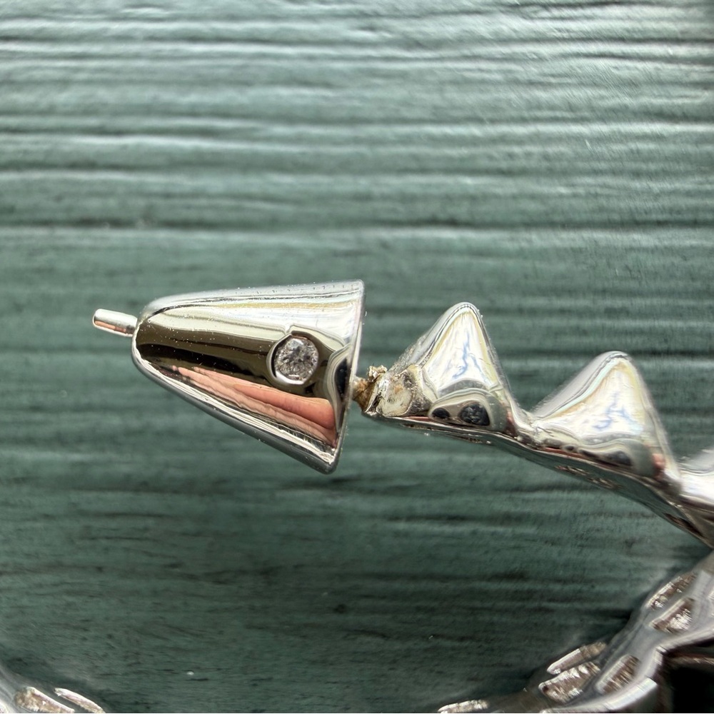 Eddie Borgo Cone Hoops Earrings Silver Spikes - Picture 5 of 7